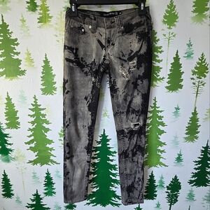 Trendy Black and Gray Skinny Destressed Jeans